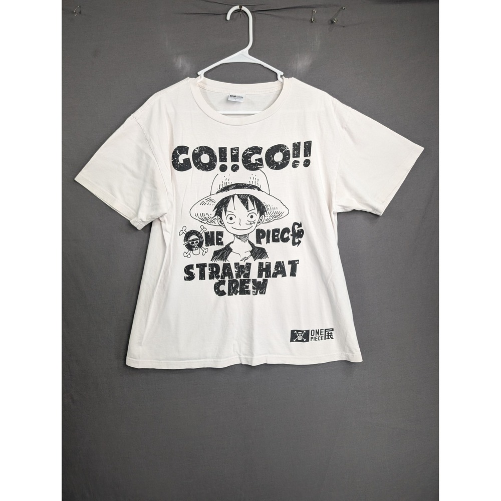 One Piece Straw Hat Crew Luffy Graphic T-Shirt White Large 8379